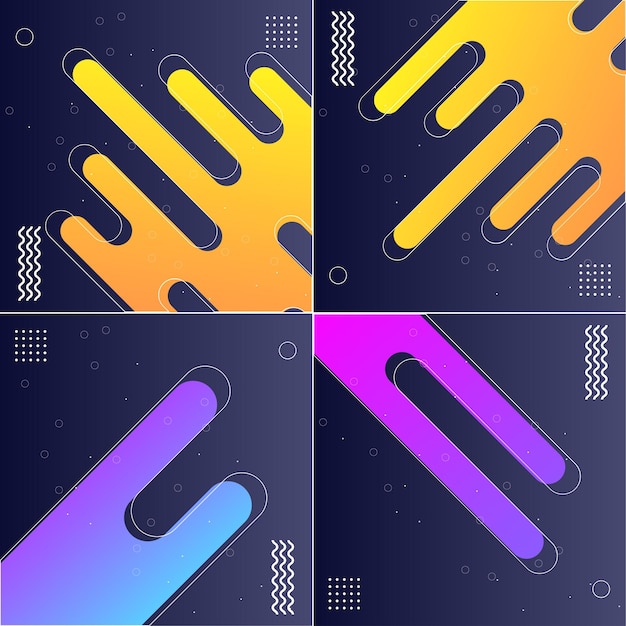 Abstract Gradient Shape Backgrounds Pack of 4 Cool and Modern Designs