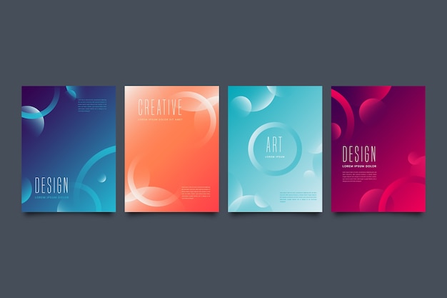 Vector abstract gradient shapes cover collection