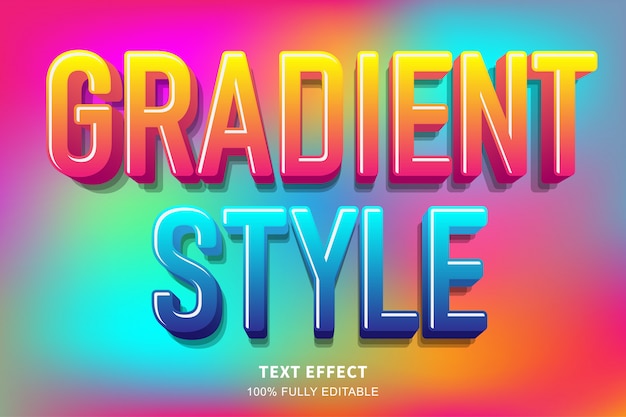 Abstract gradient style candy text effect, editable text