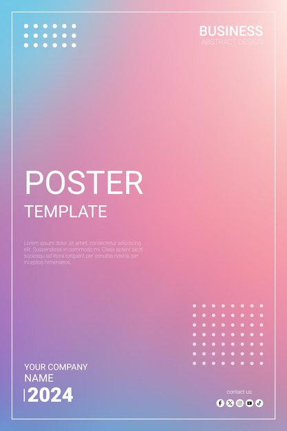 Abstract Gradient Template met zachte roze en hemelblauwe kleuren