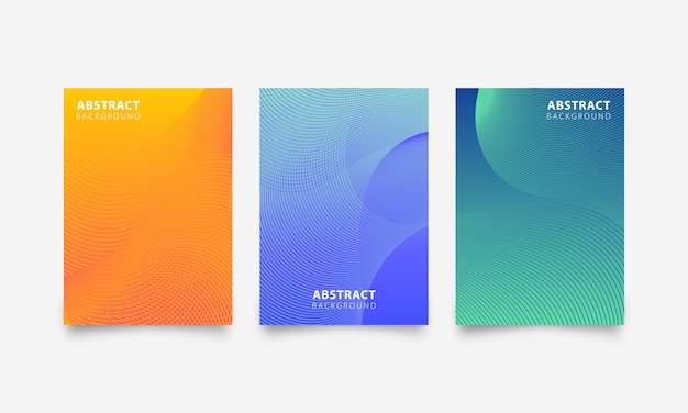 Abstract gradient texture banner set background with line