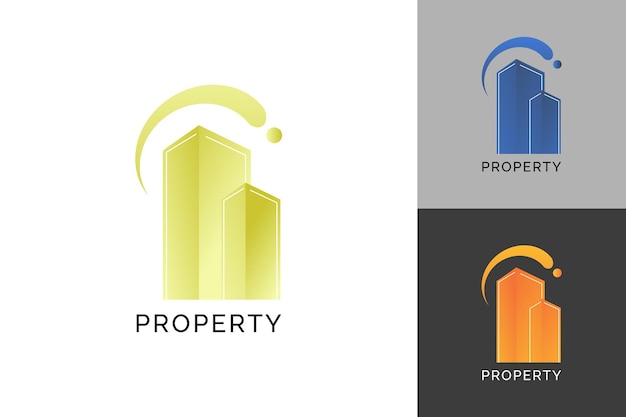 Vector abstract gradient vector real estate logo