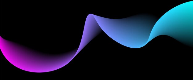 Vector abstract gradient wave on dark background vector illustration