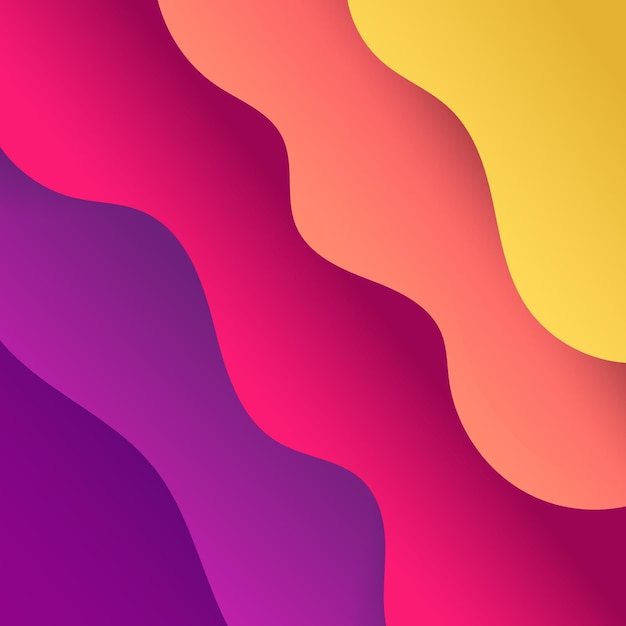 Abstract gradient wavy background with geometric shapes