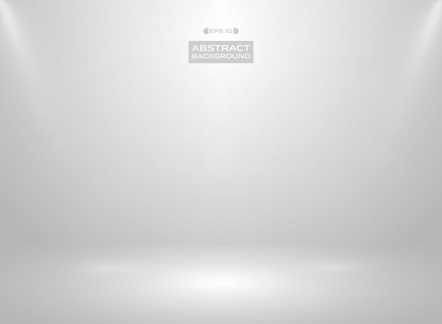 Vector abstract of gradient white color in studio room background