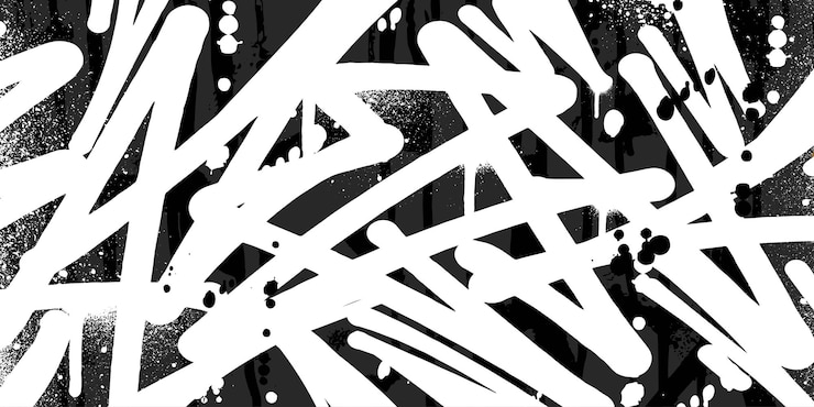 Вектор абстрактные граффити на заднем плане, рисунки и теги, нарисованные вручную, уличный стиль, граффити с городской темой