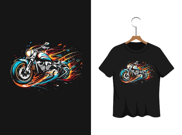 Abstract graffiti motorcycle illustration t shirt design artwork template