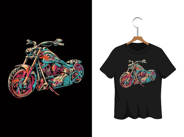 Abstract graffiti motorfiets illustratie t shirt ontwerp kunstwerk sjabloon