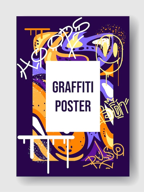 Vector abstract graffiti poster