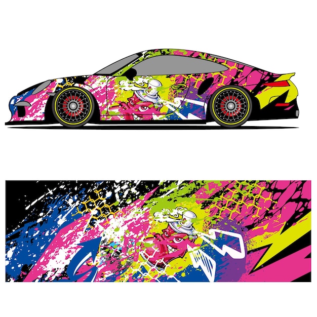 Abstract grafisch ontwerp van racevinylsticker voor reclame voor raceauto's