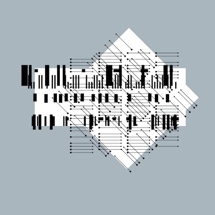 Vector abstract graphic art, vector geometric illustration.