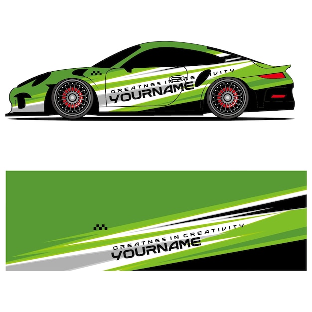 Vettore disegno grafico astratto di adesivo in vinile da corsa per la pubblicità di auto da corsa