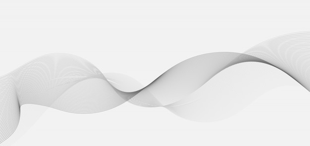 Abstract gray curved wave lines white background