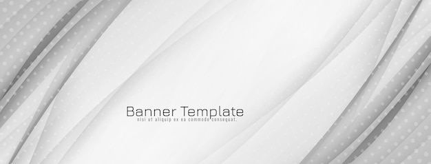 Vector abstract gray and white stylish wavy banner design vector