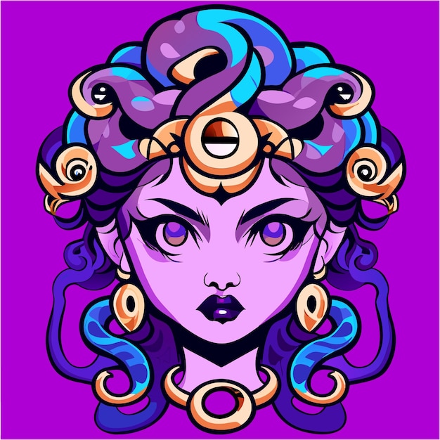 Abstract Greek Mythology Medusa in Pop Art Tattoo