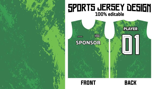 Disegno astratto della maglia del fondo verde per l'uniforme di sport