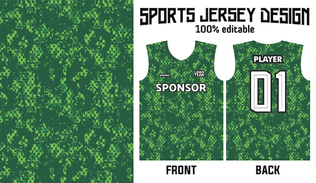 Disegno astratto della maglia del fondo verde per l'uniforme di sport