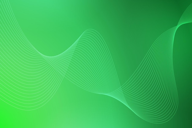 Abstract green background with curved wavy lines Vector illustration for design