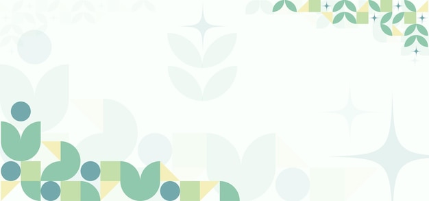 Abstract Green Background with Geometric Elements