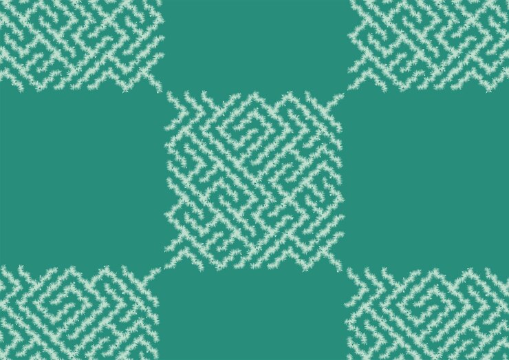Vector abstract green background with line seamless pattern