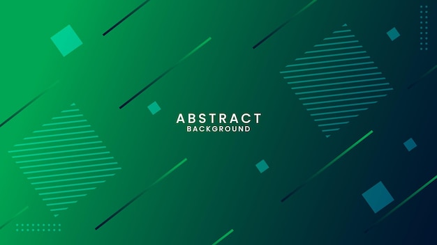 Abstract Green Background With Lines Design Template