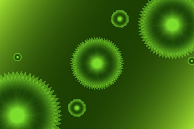 Абстрактный зеленый фон с круглыми элементами