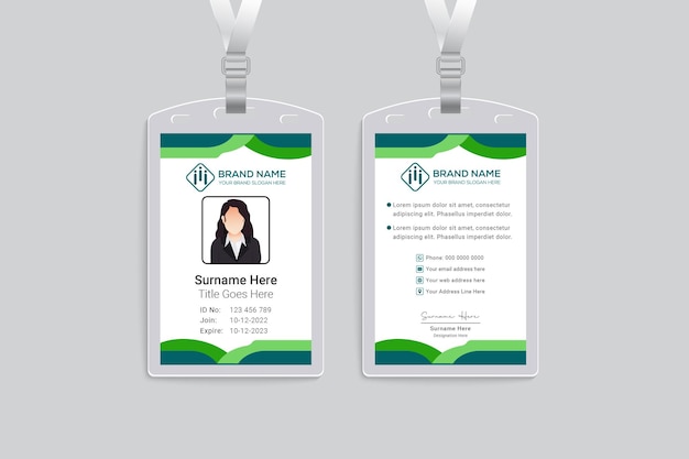 Abstract green color id card design