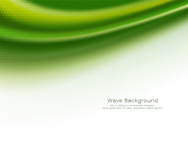 Abstract green color wave design decorative background