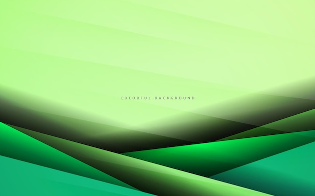 ベクトル 抽象的な緑のコントラストオーバーラップレイヤー形状の背景