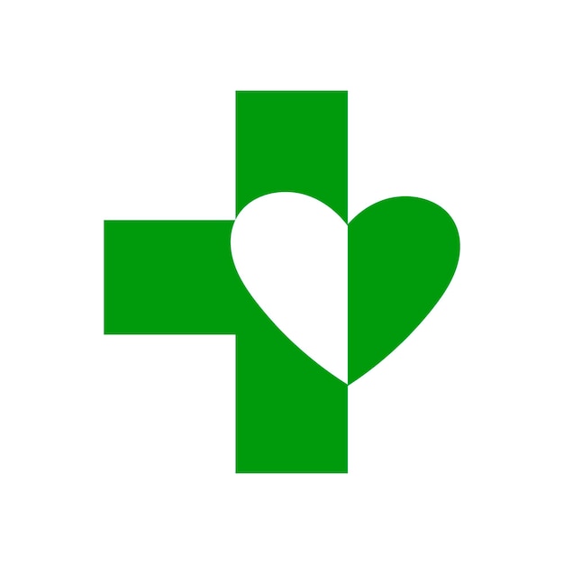 Vector abstract green cross logo pharmacy sign vector icon