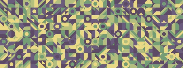 Abstract green geometric shapes mosaic pattern design