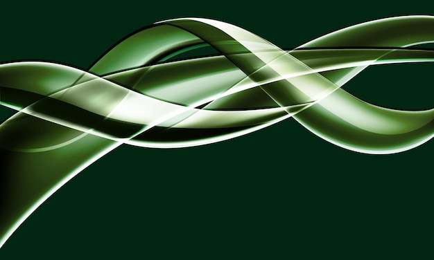 Abstract green glass glossy line spiral motion design modern luxury technology background vector