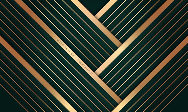 Vector abstract green and golden luxury modern background