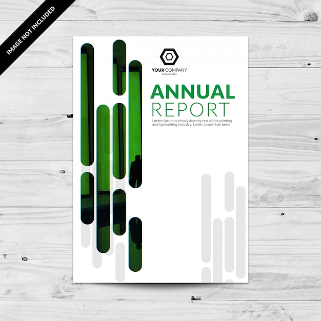 Abstract green and grey annual report design template