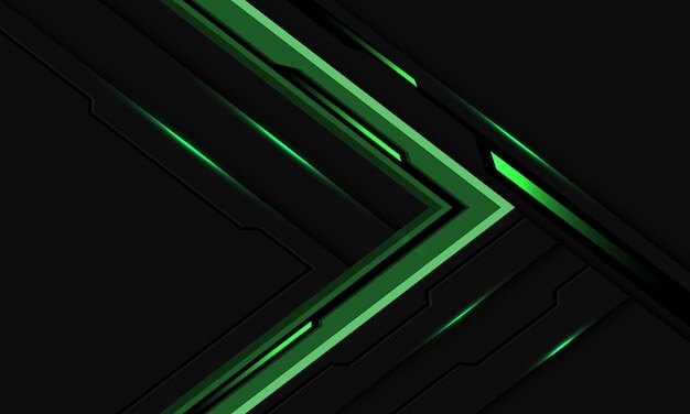 Vector abstract green grey metal black cyber arrow direction futuristic technology design modern background