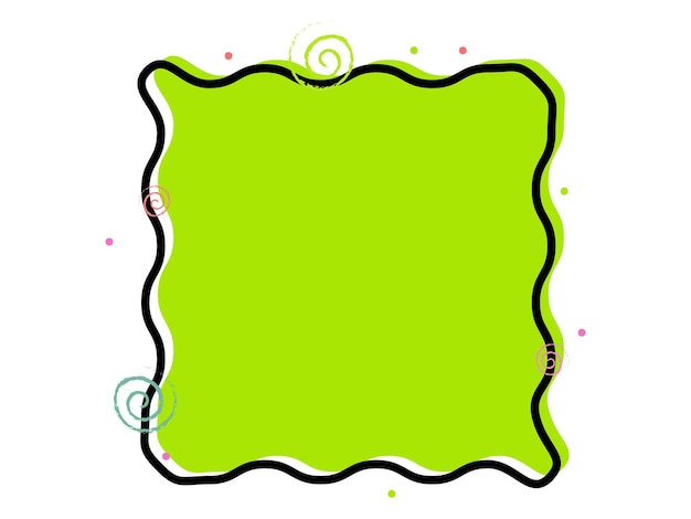 Abstract green handdrawn frame shape