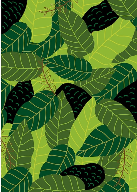 Abstract green leaf pattern