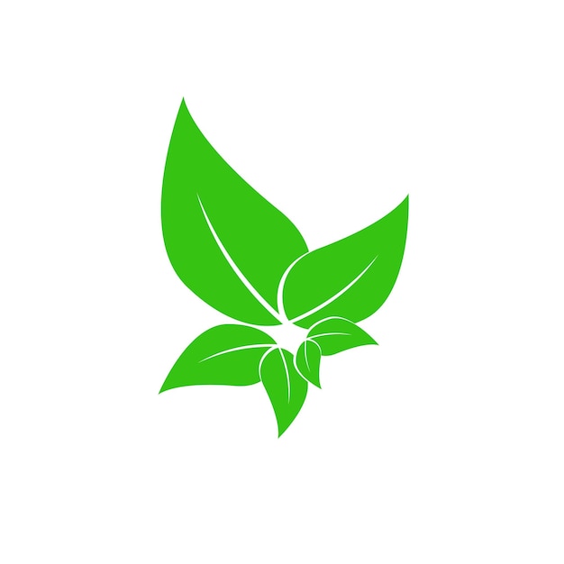 흰색 배경에 추상 녹색 행운의 식물 기호 템플릿 아이콘 로고 행운의 자연 나무