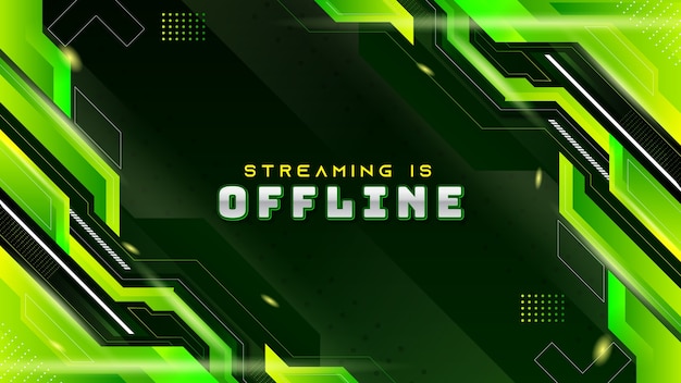 Vector abstract green modern gaming background for offline twitch stream