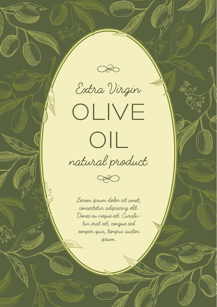 Vector abstract green natural vintage label