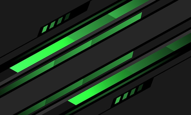 Abstract green neon light line cyber slash grey black circuit modern future technology background