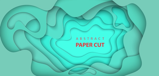 Vector abstract green paper cut background