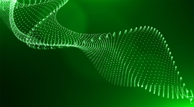 Abstract green particle background Digital data structure Pattern point visualization