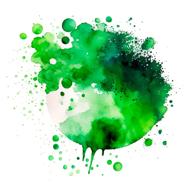 Vector abstract green watercolor paint stroke background vector illustration texture design