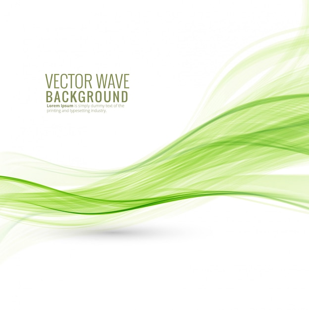 Vector abstract green wave background