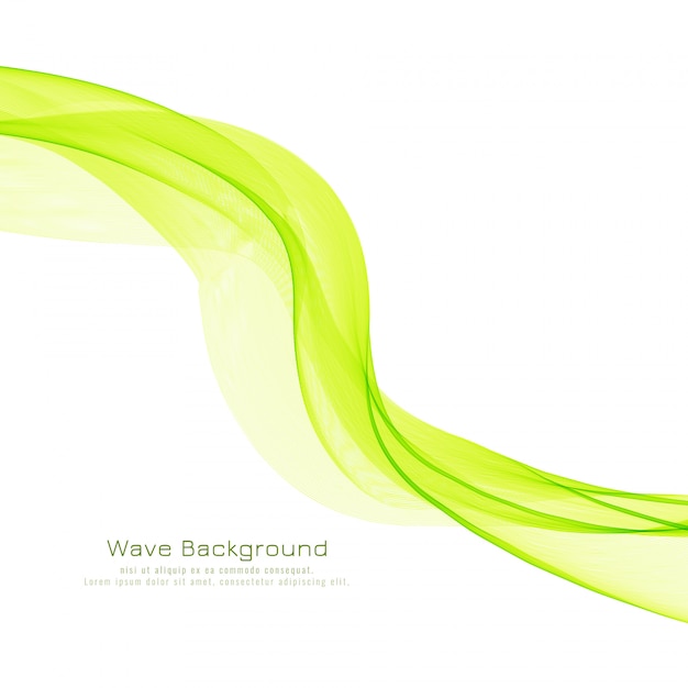 Abstract green wave decorative elegant background