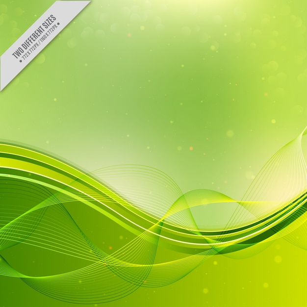 Vector abstract green waves background.