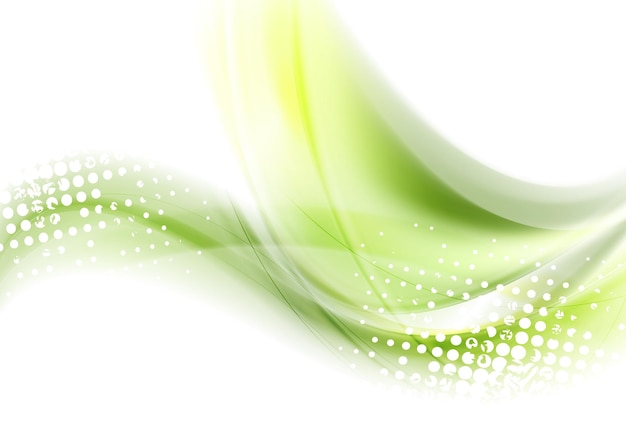 Abstract green waves vector background