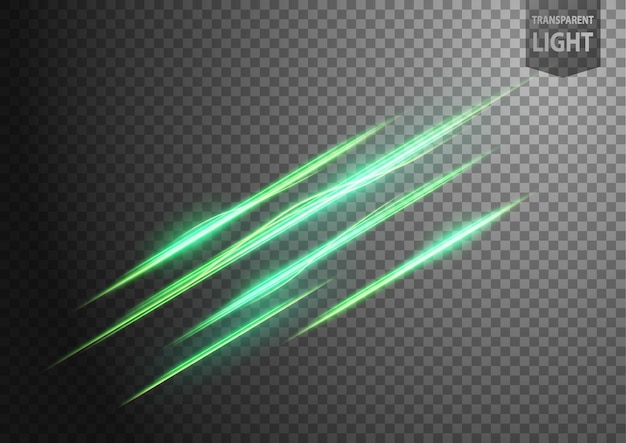 Abstract green wavy line of light