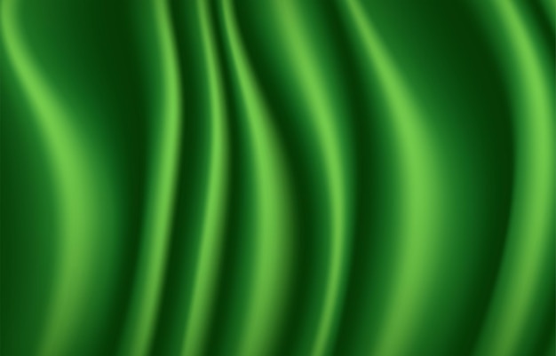 Vector abstract green with textured satin fabric background
